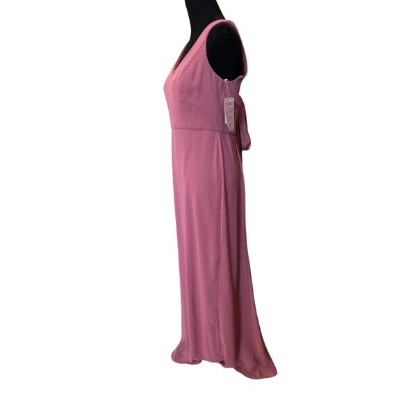 New ~ SOCIAL BRIDESMAIDS ~ Sleeveless Tie Back Chiffon Trumpet Gown Size 8 - Picture 4 of 9